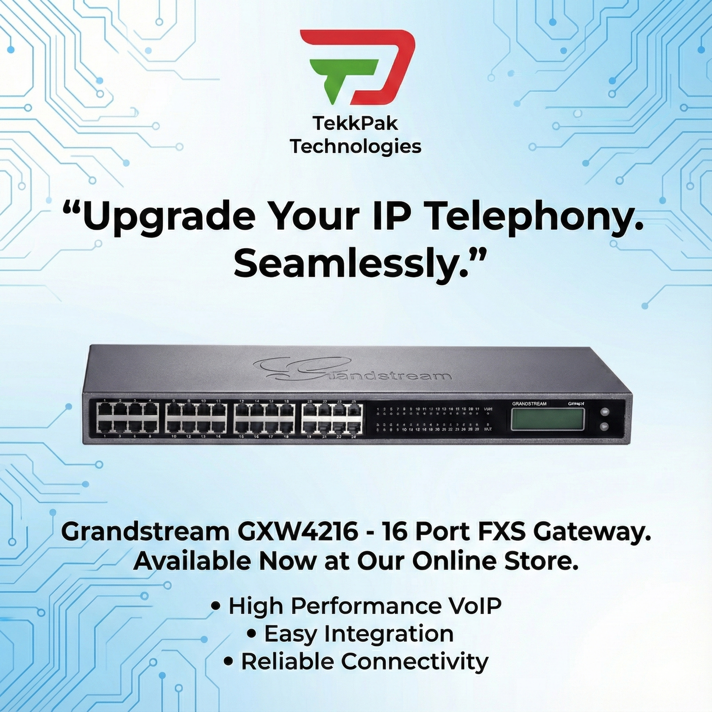 Grandstream GXW4216 | 16-Port High-Performance FXS Gateway | VoIP Solution Pakistan